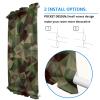 Abstract Camouflage Geometric Rod Pocket Door Curtains for French Doors Windows, Privacy Light Reducing Front Door Drapes Curtain Panels with Tie Back Brown Green Army Jungle Camo view 3