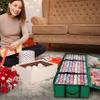 ProPik Wrapping Paper Storage Containers | Gift Wrap Organizer Under Bed 41x14x6 Fits 18-24 Rolls Fit Up to 40 Long Roll Wrap Storage Box Holder with Pockets for Ribbon Bows Etc (Green) view 2