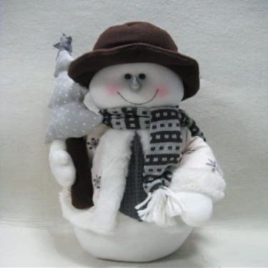 Christmas Snowman Holding Tree 19"X7"