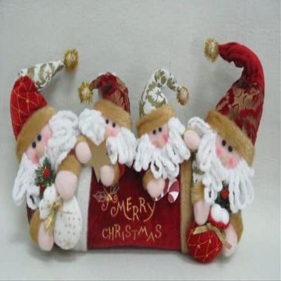 RJ Christmas Art Deco Red Plastic Door Stop 16" x 8"
