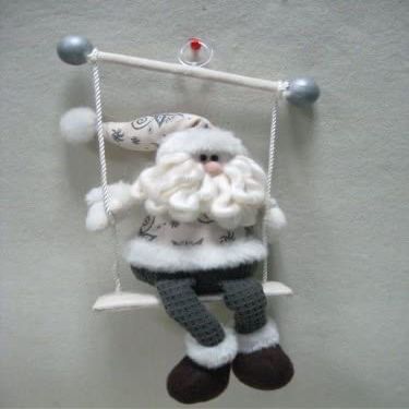 Christmas Hanging Santa On Swing 15"X7"