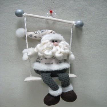 Christmas Hanging Santa On Swing 15"X7"