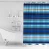 Pinroote Blue Ombre Stripes Shower Curtain, Stall Shower Curtains for Bathroom/Bathtub, Mexican Ethnic Boho Serape Abstract Art Waterproof Fabric Shower Curtain Set with 12 Hooks, 36" x 78" view 3
