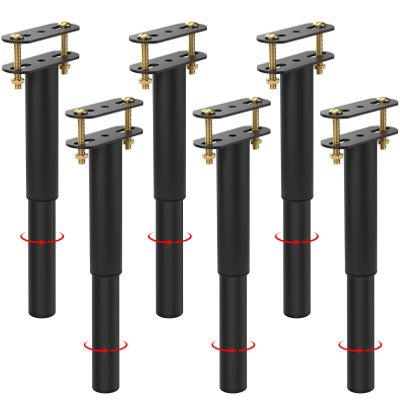 POROHOM 6PCS (7"-13.5") Adjustable Metal Bed Frame Support Legs, Bed Frame Center Slats Heavy Support Leg,Extra Durable Furniture Cabine Sofa Slats Metal Steel Feet Replacement Parts