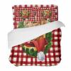 4 Piece California King Christmas Golden Retriever Dog Pine Wreath Breathable Comforter Covers Ultra Soft Bed Sheet with Decoretive 2 Pillow Shams Bedding Collection Sets Classic Buffalo Check view 1