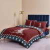 4 Piece California King American Stars Ocean Nautical Lighthouse Breathable Comforter Covers Ultra Soft Bed Sheet with Decoretive 2 Pillow Shams Bedding Collection Sets Striped Border Wave Points view 4