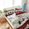 4 Piece Full Ethnic Christmas Deer Breathable Comforter Covers Ultra Soft Bed Sheet with Decoretive 2 Pillow Shams Bedding Collection Sets Xmas Animal Pine Tree Retro Linen Snowflake view 4