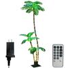 Artificial Palm Tree Christmas Tree 7Ft 3Trunks 260LED Lighted Simulation Tropical Palm Tree Fake Plant Light for Patio Home Office Beach Yard Cruise Hawaiian Party Tiki Bar Decorations - Electric view 1