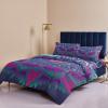 4 Piece California King Bohemian Blossom Mandala Flower Breathable Comforter Covers Ultra Soft Bed Sheet with Decoretive 2 Pillow Shams Bedding Collection Sets Purple Blue Floral view 3