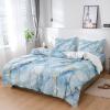 4 Piece California King Abstract Agate Marble Texture Breathable Comforter Covers Ultra Soft Bed Sheet with Decoretive 2 Pillow Shams Bedding Collection Sets Blue Grey Nature Stone view 1