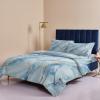 4 Piece California King Abstract Agate Marble Texture Breathable Comforter Covers Ultra Soft Bed Sheet with Decoretive 2 Pillow Shams Bedding Collection Sets Blue Grey Nature Stone view 2
