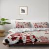 4 Piece Full Valentines Day Cute Gnome Buffalo Hearts Breathable Comforter Covers Ultra Soft Bed Sheet with Decoretive 2 Pillow Shams Bedding Collection Sets Red Love Wood Plank view 2