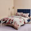4 Piece Full Valentines Day Cute Gnome Buffalo Hearts Breathable Comforter Covers Ultra Soft Bed Sheet with Decoretive 2 Pillow Shams Bedding Collection Sets Red Love Wood Plank view 4