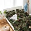 4 Piece California King Abstract Camouflage Geometric Breathable Comforter Covers Ultra Soft Bed Sheet with Decoretive 2 Pillow Shams Bedding Collection Sets Brown Green Army Jungle Camo view 4
