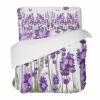 4 Piece California King Pastoral Purple Lavender Spring Blossom Floral Breathable Comforter Covers Ultra Soft Bed Sheet with Decoretive 2 Pillow Shams Bedding Collection Sets Natural Flower Field view 1