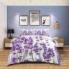4 Piece California King Pastoral Purple Lavender Spring Blossom Floral Breathable Comforter Covers Ultra Soft Bed Sheet with Decoretive 2 Pillow Shams Bedding Collection Sets Natural Flower Field view 4