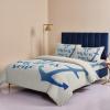 4 Piece California King Blue Anchor Healing Quotes Breathable Comforter Covers Ultra Soft Bed Sheet with Decoretive 2 Pillow Shams Bedding Collection Sets Nautical Beige view 4
