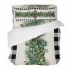 4 Piece California King Christmas Winter Pine Needle Cones Breathable Comforter Covers Ultra Soft Bed Sheet with Decoretive 2 Pillow Shams Bedding Collection Sets Classic Buffalo Check view 1