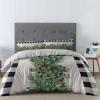 4 Piece California King Christmas Winter Pine Needle Cones Breathable Comforter Covers Ultra Soft Bed Sheet with Decoretive 2 Pillow Shams Bedding Collection Sets Classic Buffalo Check view 2