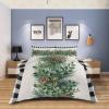 4 Piece California King Christmas Winter Pine Needle Cones Breathable Comforter Covers Ultra Soft Bed Sheet with Decoretive 2 Pillow Shams Bedding Collection Sets Classic Buffalo Check view 4