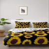 4 Piece California King Yellow Sunflowers Blossom Flower on Black Breathable Comforter Covers Ultra Soft Bed Sheet with Decoretive 2 Pillow Shams Bedding Collection Sets Farm Flowers view 2