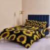 4 Piece California King Yellow Sunflowers Blossom Flower on Black Breathable Comforter Covers Ultra Soft Bed Sheet with Decoretive 2 Pillow Shams Bedding Collection Sets Farm Flowers view 4