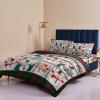 4 Piece California King Christmas Snowman Theme Plaid Breathable Comforter Covers Ultra Soft Bed Sheet with Decoretive 2 Pillow Shams Bedding Collection Sets Cartoon Xmas Snowmans Wood Grain view 3
