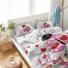 4 Piece California King Valentines Love Heart Ladybug Breathable Comforter Covers Ultra Soft Bed Sheet with Decoretive 2 Pillow Shams Bedding Collection Sets Wave Points Pink Animals view 4