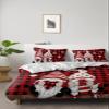 4 Piece Full Valentine Lovely Dwarf Romantic Love Hearts Breathable Comforter Covers Ultra Soft Bed Sheet with Decoretive 2 Pillow Shams Bedding Collection Sets Gnome and Buffalo Cheque view 2