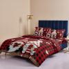 4 Piece Full Valentine Lovely Dwarf Romantic Love Hearts Breathable Comforter Covers Ultra Soft Bed Sheet with Decoretive 2 Pillow Shams Bedding Collection Sets Gnome and Buffalo Cheque view 4