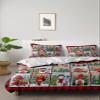 4 Piece California King Christmas Theme Plaid Breathable Comforter Covers Ultra Soft Bed Sheet with Decoretive 2 Pillow Shams Bedding Collection Sets Xmas Snowman Santa Claus Pine Tree Buffalo Grid view 2