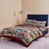 4 Piece California King Christmas Theme Plaid Breathable Comforter Covers Ultra Soft Bed Sheet with Decoretive 2 Pillow Shams Bedding Collection Sets Xmas Snowman Santa Claus Pine Tree Buffalo Grid view 4