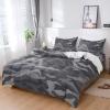 4 Piece California King Grey Camouflage Black Grid Breathable Comforter Covers Ultra Soft Bed Sheet with Decoretive 2 Pillow Shams Bedding Collection Sets American Army Camo view 1