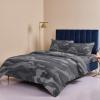4 Piece California King Grey Camouflage Black Grid Breathable Comforter Covers Ultra Soft Bed Sheet with Decoretive 2 Pillow Shams Bedding Collection Sets American Army Camo view 3