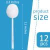 Eaasty 12 Pack Toilet Bowl Brush with Long Plastic Handle Disposable White Soft Swab Toilet Bowl Cleaners Mop with Silk Cotton Brush for Bathroom, 11 x 4.3 Inch view 2