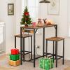 HOOBRO Bar Table and Chairs Set, 39.4" Dining Table Set with Power Outlet, 3-Piece Pub Table Set, Kitchen Bar Height Table with Stools of 2, Space Saving for Living Room, Rustic Brown BF45UBT01 view 2