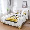 4 Piece California King Yellow Truck and Dwarf Breathable Comforter Covers Ultra Soft Bed Sheet with Decoretive 2 Pillow Shams Bedding Collection Sets Spring Blossom Sunflowers Boho Leaf view 1