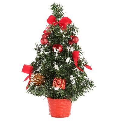 HXSCOO 20/30cm Christmas Party Desktop Decoration Mini Christmas Tree Merry Christmas Decor for Home Coffee Restaurant Counter (Color : Red-30cm)