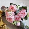 HXSCOO Peony Artificial Rose Flowers Wedding Decoration Silk Flowers Bouquet White Peony Red Rose Fake Flowers (Color : Pink) view 1