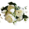 HXSCOO Peony Artificial Rose Flowers Wedding Decoration Silk Flowers Bouquet White Peony Red Rose Fake Flowers (Color : Pink) view 3