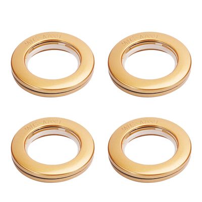 Hegebeck 12PCS Curtain Rings Plastic 43mm/1.69" Inner Dia Drapery Ring for Curtain Rods Sub-Golden