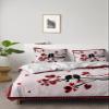4 Piece Full Valentine's Day Black Birds Silhouette Breathable Comforter Covers Ultra Soft Bed Sheet with Decoretive 2 Pillow Shams Bedding Collection Sets Love Hearts Tree Branch view 2