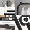 EQHAIR Coat Rack, Heavy Duty Clothes Rack on Wheels, Multifunctional Coat Rack Stand with Double Hanging Rail and Shelf, Strong Sturdy Holds 40kg, for Bedroom Laundry Room (B 110cm) view 3