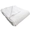 100% Cotton Frilled Bed Coverlet, Blanket Twin Size 63 x 83' - Pigment Washed Soft & Breathable Quilted Blanket for All Seasons (Off-White) view 1