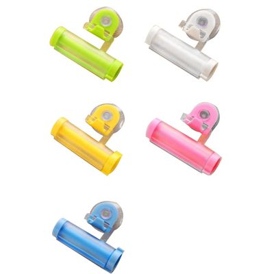 5pcs Wall Mounted Rolling Toothpaste Squeezer Suction Hanger