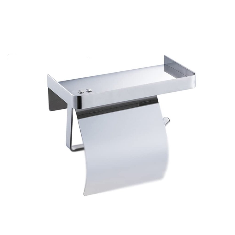 EXCEI RENSLAT Wall self Adhesive Stainless Steel Toilet Paper Holder for Bathroom and Kitchen (Color : Silver, Size : 18cm)