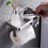 EXCEI RENSLAT Wall self Adhesive Stainless Steel Toilet Paper Holder for Bathroom and Kitchen (Color : Silver, Size : 18cm) view 4
