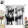 Ink Painting Bamboo Print Curtains, Traditional Chinese Ink Painting Bedroom Living Room Kitchen Blackout Curtains Home Decoration 42x45 Inch view 3