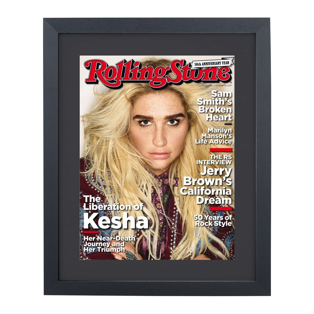 Mxtallup 8.5x11.25 Magazine Frame for the Wall,Displays Magazines Measuring 8 1/4 by 11-inches with Black Mat (Measure Your Magazine)(Z851125B)