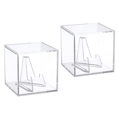 Kcgani 2Pcs Acrylic Coins Trophy Medal Display Case with Mini Easel, 3in